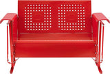 Crosley Furniture Bates Retro Metal Outdoor Loveseat Glider, 2-Person Rocking Patio Bench for Porch, Deck - Photo 4