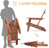 Wooden Folding Adirondack Chair Set of 6 - Photo 5