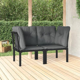 Corner Chair Black Dark Grey Modular Design Durable Construction Outdoor Furniture Weather Resistant Cushions Compact - Photo 1