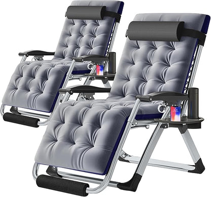 Slsy Zero Gravity Chair Oversized XL, Reclining Lounge Chair with Removable Cushion & Tray for Indoor and Outdoor, Patio Recliner Folding Reclining Chair