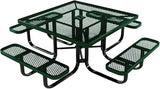COATEDOUTDOORFURNITURE Heavy-Duty Portable Outdoor Kids Table with Umbrella Hole, Expanded Metal Kids Picnic Table - Photo 1