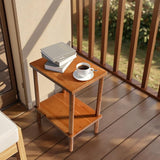 Outvita Outdoor Side Table, Acacia Wooden End Table Small Coffee Table for Patio Balcony Garden Living Room Bedroom - Photo 8