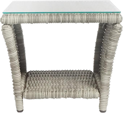 Elle Decor Vallauris Patio Outdoor Furniture Collection, Premium All Weather Wicker, 3 Piece Reclining Set, Gray