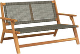 Outdoor Garden Bench 48.03x30.71in, Solid Acacia Wood Patio Seating 485 lb Load - Photo 1