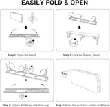 YRLLENSDAN 6FT Plastic Folding Bench Indoor & Outdoor Potable Foldable Bench with Carrying Handle for Party Garden - Photo 6