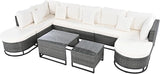Quarte 7 Pieces Outdoor Patio Furniture Sofa Set with Coffee Table and Pillows - Photo 9