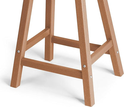 WestinTrends Malibu 2 Piece Set of 24 Height Outdoor/Patio Saddle bar stools, Teak