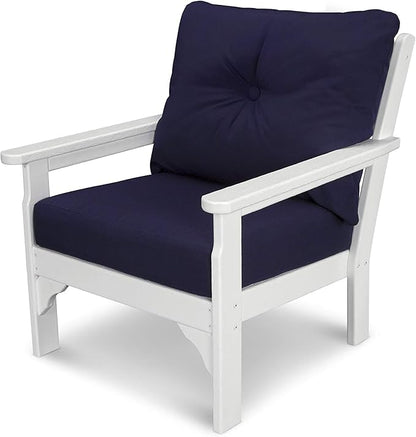 POLYWOOD® Vineyard Deep Seating Chair in Black/Granite
