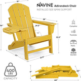 Adirondack Chair, HDPE Folding Adirondack Chair with Multifunctional Cup Holder - Photo 3