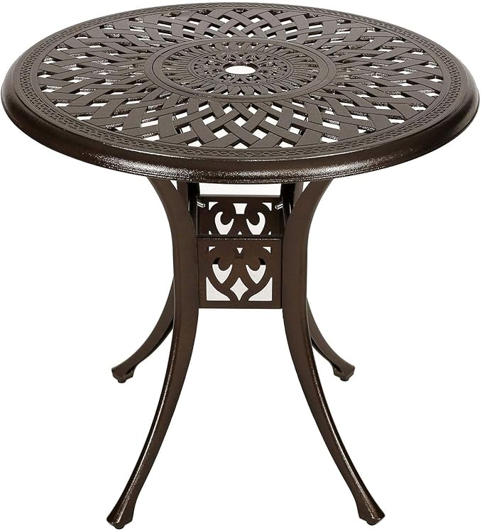 YUSING 31" Outdoor Dining Table, Patio Cast Aluminum Table, Furniture Set - Photo 1