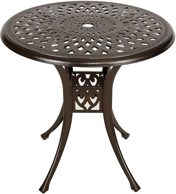 YUSING 31" Outdoor Dining Table, Patio Cast Aluminum Table, Furniture Set - Photo 1