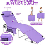Oversized Extra Wide Tanning Chair with Sun Canopy Face Hole Padded Adjustable Washable - Photo 8