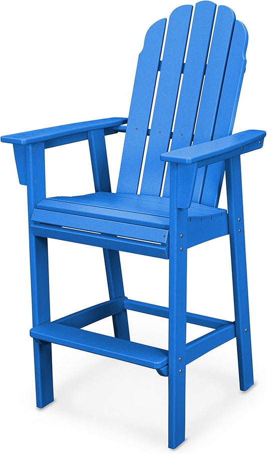 POLYWOOD® Vineyard Curveback Adirondack Bar Chair in Pacific Blue