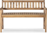 Linon Acorn Chandler Finished Acacia Wood Outdoor Bench - Photo 10