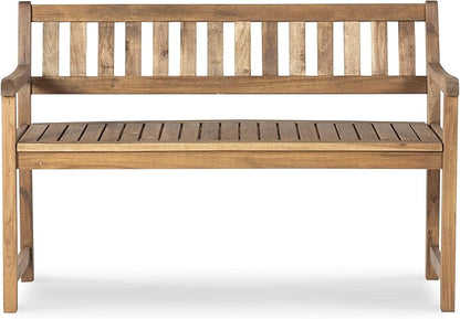 Linon Acorn Chandler Finished Acacia Wood Outdoor Bench