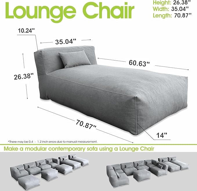 Outdoor Bean Bag Lounger Chair - Photo 2