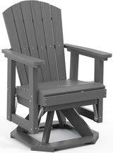 SERWALL Adirondack Swivel Glider Chair, HDPE Glider Rocking Chair for Outdoor, All-Weather Glider Chair for Porch - Photo 1
