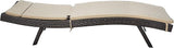 Christopher Knight Home Salem Outdoor Wicker Adjustable Chaise Lounge with Cushions, Multibrown And Textured Beige - Photo 4