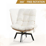 JAMFLY Outdoor Wicker Swivel Chair with Cushion, 360° Rotation Patio Lounge Chair for Living Room, Backyard, Balcony - Photo 3