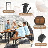 Tangkula Outdoor Dining Table With Benches for 4-6 Persons - Photo 5