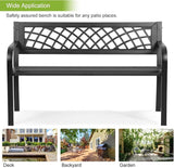 BSTOPHKL Outdoor Bench, Patio Garden Bench for Outside Steel Frame Patio Metal Bench for Porch, Lawn, Balcony, Backyard - Photo 6