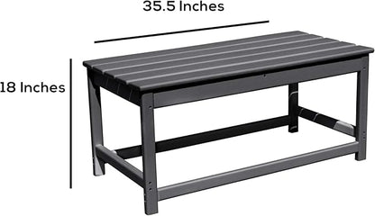 WO WESTIN OUTDOOR HDPE Laguna Outdoor Poly Adirondack Coffee Table, Weathered Wood