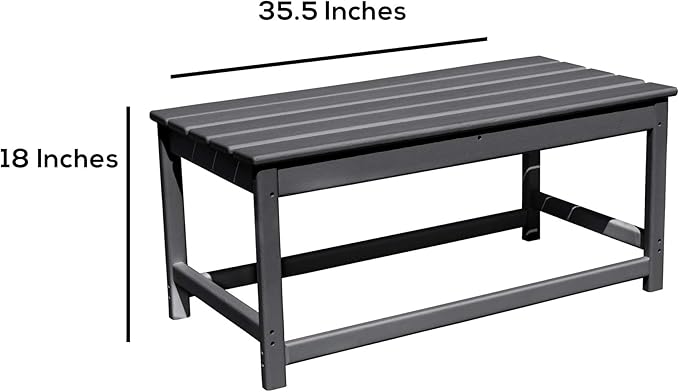 WO WESTIN OUTDOOR HDPE Laguna Outdoor Poly Adirondack Coffee Table, Black - Photo 3