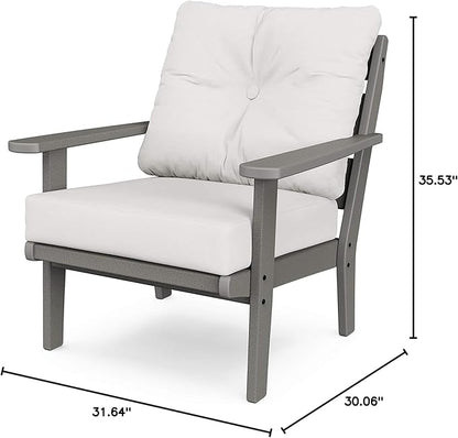 POLYWOOD® Lakeside Deep Seating Chair in Slate Grey/Natural Linen