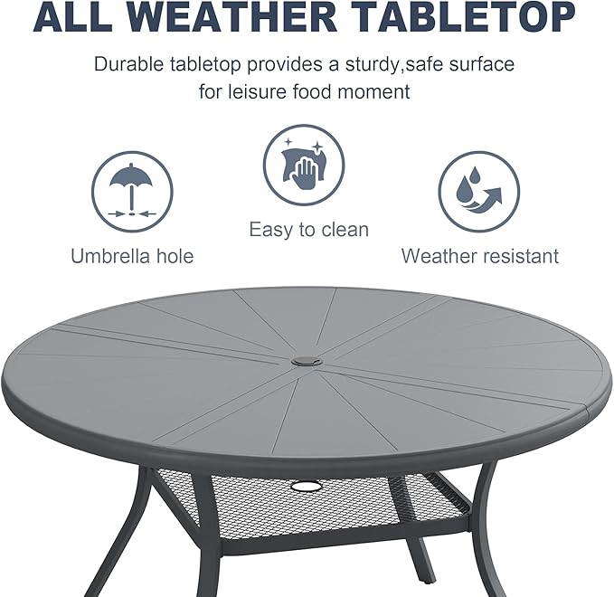 VICLLAX Round Patio Dining Table - Photo 4