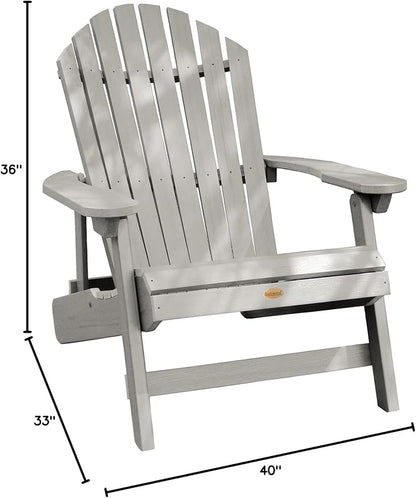 Highwood Hamilton Folding and Reclining King Size Adirondack Chair, Harbor Gray
