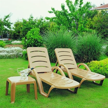 Compamia Sunrise Pool Chaise Lounge in Teak Brown (Set of 4)