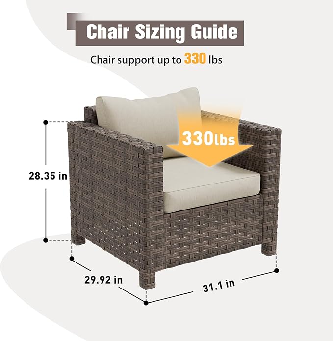 EAGLE PEAK Harbor Haven 2 Piece Wicker Swivel Rocker Patio Furniture Set, Deep Seating Rocking Chairs - Photo 4