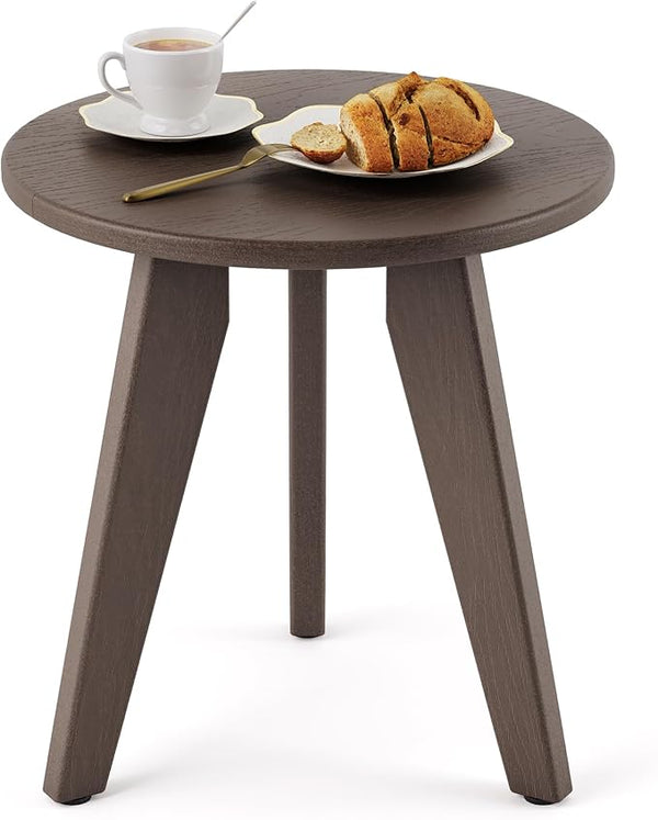 Outdoor Side Table, HDPS Outdoor Table, Small Round Side Table Weather-Resistant, Outdoor Side Tables for Patio, Porch - Photo 1