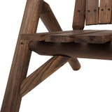 Outsunny 2-Seat Wooden Adirondack Chair, Patio Bench with Table, Outdoor Loveseat Fire Pit Chair for Porch, Backyard - Photo 9
