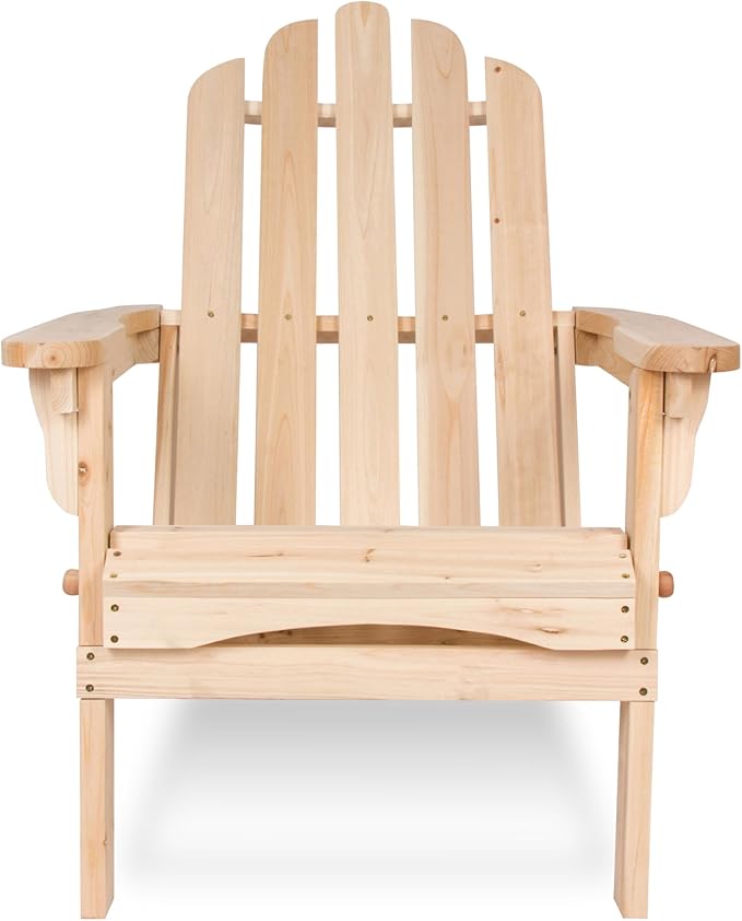 Shine Company Marina Adirondack Chair, Back & Seat Pre-Assembled, Natural