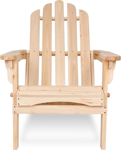 Shine Company Marina Adirondack Chair, Back & Seat Pre-Assembled, Natural
