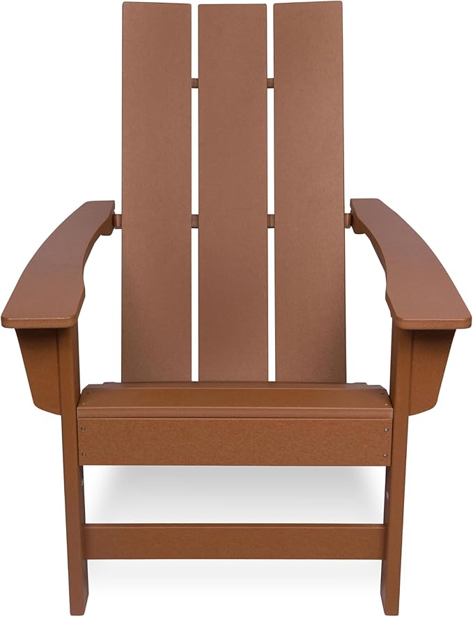 Shine Company Coastal Modern All-Weather Adirondack Chair, Brown