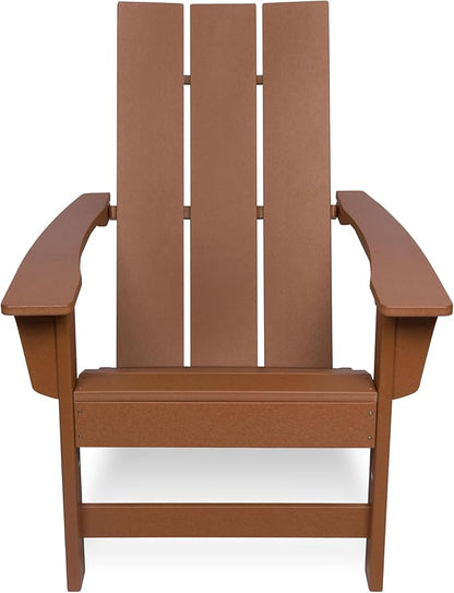 Shine Company Coastal Modern All-Weather Adirondack Chair, Brown