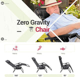 Homall 3 Pcs Zero Gravity Chair Patio Folding Recliner Outdoor Chaise Lounge Chairs Portable Reclining Chair Set with - Photo 4