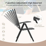 Giantex Folding Patio Chairs, High Back Outdoor Chairs with 7-Level Adjustable High Backrest - Photo 5
