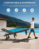SERWALL Outdoor Chaise Lounge Set of 4, Patio Lounge Chairs with 5 Positions Adjustable Reclining Backrest - Photo 8