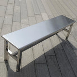 Outdoor Patio Bench, 304 Stainless Steel Outdoor Garden Bench, 660 Lbs Load-Bearing Capacity, for Patio, Park - Photo 4