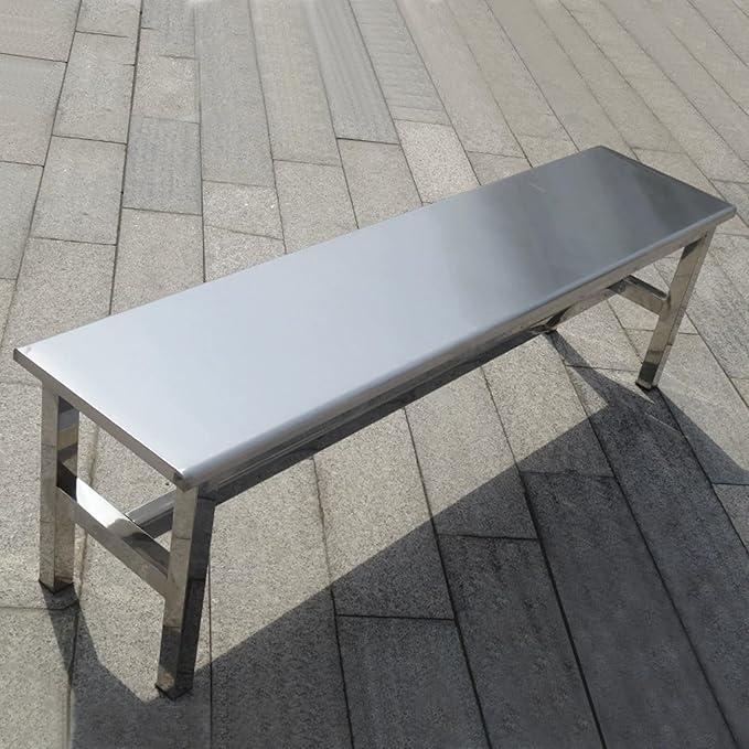 Outdoor Patio Bench, 304 Stainless Steel Outdoor Garden Bench, 660 Lbs Load-Bearing Capacity, for Patio, Park, Commercial Use(150cm/59in)