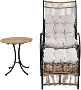 Christopher Knight Home Hanley Patio Wicker Lounge Chair with Ottoman Footrest+Coffee Table - Photo 5