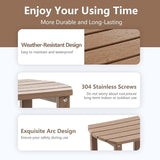 4 Chairs & 2 Tables Folding Adirondack Chair Set with Table – HDPE Weatherproof Outdoor Patio Chairs with Reclining - Photo 8