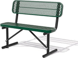 4 Ft Metal Park Bench for Outside, All-Weather Thermoplastic Coating Outdoor Bench with Backrest - Photo 1