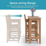 Ciokea 3 Pcs Outdoor Bar Height Table Set, 60" Extra Long Rectangle High Top Table and 2 Oversized Adirondack Chairs Set - Photo 8