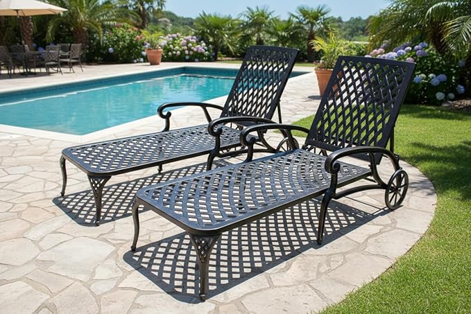 KEIKI Chaise Lounge Chair Outdoor Set of 2 - Photo 1