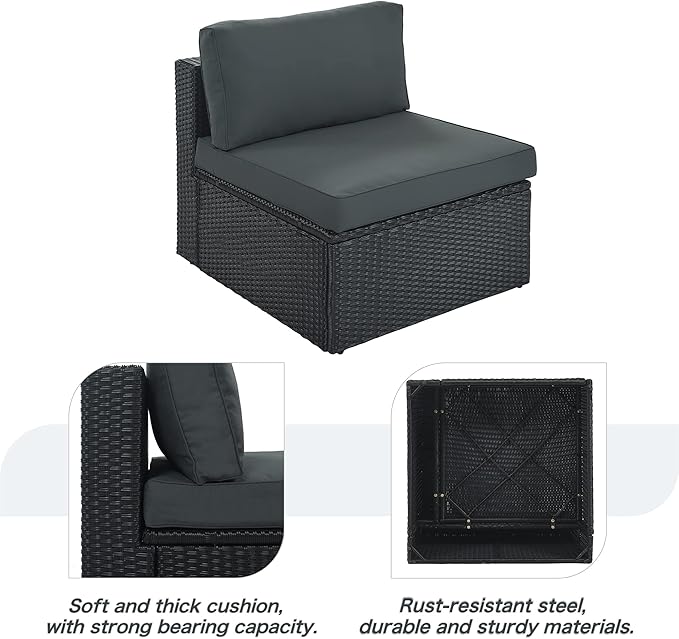 Quarte 7 Piece Outdoor Patio Furniture Sofa Sets - Photo 5