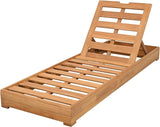 SAFAVIEH Couture Outdoor Patio Furniture Collection - Montford Brazilian Teak Chaise Lounge with Beige Cushions - Photo 7